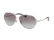 Coach 0HC7067 Sun Full Rim Pilot Womens Sunglasses Size 59 Silver Black Grey Gradient