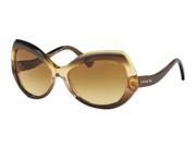 Coach 0HC8177 Sun Full Rim Irregular Womens Sunglasses Size 59 Olive Brown Amber Gradient