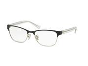 Coach 0HC5067 Optical Full Rim Square Womens Sunglasses Size 51 Black Crystal Silver Transparent