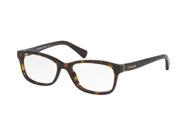 Coach 0HC6089F Optical Rectangle Womens Sunglasses Size 51 Dark Tortoise Transparent