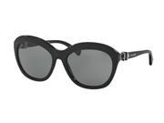 Coach 0HC8184 Sun Full Rim Cat Eye Womens Sunglasses Size 57 Black Grey Blue Solid