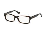 Coach 0HC6040 Optical Full Rim Rectangle Womens Sunglasses Size 50 Dark Tortoise Demo Lens