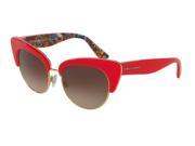 Dolce Gabbana 0DG4277 Sun Full Rim Cat Eye Womens Sunglasses Size 52 Red Brown Gradient