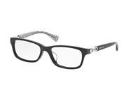 Coach 0HC6052F Optical Full Rim Rectangle Womens Sunglasses Size 54 Black White Transparent