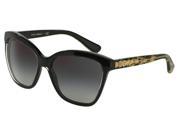 Dolce Gabbana 0DG4251 Sun Full Rim Square Womens Sunglasses Size 57 Crystal On Black Grey Gradient