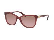 Coach 0HC8187B Sun Full Rim Rectangle Womens Sunglasses Size 54 Black Cherry Brown Rose Gradient