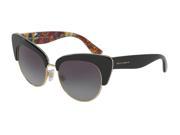 Dolce Gabbana 0DG4277 Sun Full Rim Cat Eye Womens Sunglasses Size 52 Top Black Grey Gradient