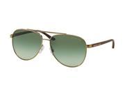 Michael Kors 0MK5007 Sun Full Rim Pilot Womens Sunglasses Size 59 Gold Wood Lens Green Gradient