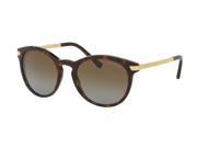 Michael Kors 0MK2023F Sun Full Rim Round Womens Sunglasses Size 53 Brown Tortoise Gold Lens Brown Gradient