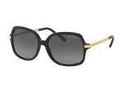 Michael Kors 0MK2024F Sun Square Womens Sunglasses Size 57 Black Gold Lens Grey Gradient Polarized