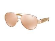 Michael Kors 0MK5012 Sun Full Rim Pilot Womens Sunglasses Size 59 Rose Gold Lens Rose Gold Flash