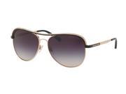 Michael Kors 0MK1012 Sun Full Rim Pilot Womens Sunglasses Size 58 Black Rose Gold Lens Grey Rose Gradient