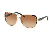 Michael Kors 0MK1005 Sun Full Rim Pilot Womens Sunglasses Size 59 Leopard Gold Lens Brown Gradient