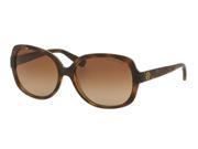Michael Kors 0MK6017 Sun Full Rim Square Womens Sunglasses Size 58 Dark Tortoise Lens Brown Gradient
