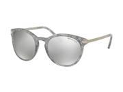Michael Kors 0MK2023 Sun Full Rim Round Womens Sunglasses Size 53 Grey Tortoise Lens Silver Mirror