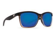 Costa Del Mar Anaa Shiny Black Brown Sunglasses Blue Lens 580P