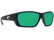 Costa Del Mar Tuna Alley Matte Black Square Sunglasses Green Lens 580G