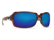 Costa Del Mar Isabela Tortoise Rectangular Sunglasses Blue Lens 580G