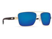 Costa Del Mar North Rose Gold Matte Retro Square Sunglasses Blue Lens 580G