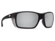 Costa Del Mar Rooster Matte Black Square Sunglasses Silver Lens 580G