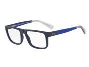 Exchange Armani 0AX3035 Optical Full Rim Square Mens Sunglasses Size 54 Matte Navy Transparent