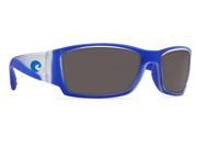Costa Del Mar Corbina Matte Crystal W Blue Trim Sunglasses Grey Lens 580P