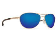 Costa Del Mar Kc Rose Gold Round Sunglasses Blue Lens 580G