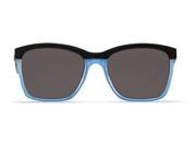 Costa Del Mar Anaa Black Crystal Light Blue Sunglasses Grey Lens 580P