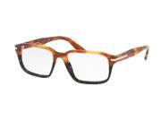 Prada 0PR 09TV Optical Full Rim Rectangle Mens Sunglasses Size 55 Spotted Grey Havana Clear Lens