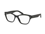 Prada 0PR 27SVF Optical Full Rim Cat Eye Womens Sunglasses Size 55 Black Clear Lens