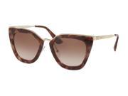 Prada 0PR 53SS Sun Full Rim Cat Eye Womens Sunglasses Size 52 Spotted Brown Brown Gradient Pink