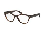 Prada 0PR 27SV Optical Full Rim Cat Eye Womens Sunglasses Size 53 Havana Clear Lens