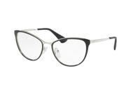 Prada 0PR 55TV Optical Full Rim Phantos Womens Sunglasses Size 54 Black Silver Clear Lens