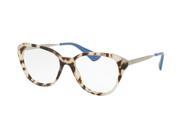 Prada 0PR 28SV Optical Full Rim Square Womens Sunglasses Size 54 Spotted Opal Brown Clear Lens