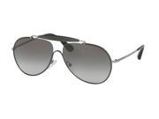 Prada 0PR 56SS Sun Semi Rim Pilot Mens Sunglasses Size 59 Black Gunmetal Grey Gradient