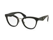 Prada 0PR 26SV Optical Full Rim Square Womens Sunglasses Size 51 Black Clear Lens