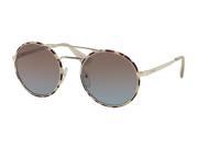 Prada 0PR 51SS Sun Full Rim Round Womens Sunglasses Size 54 Silver Brown Blue Gradient
