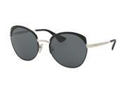 Prada 0PR 54SS Sun Full Rim Round Womens Sunglasses Size 59 Black Polar Grey
