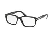 Prada 0PR 09TVF Optical Rectangle Mens Sunglasses Size 55 Black Clear Lens