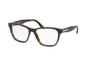 Prada 0PR 04TVF Optical Square Womens Sunglasses Size 54 Havana Clear Lens