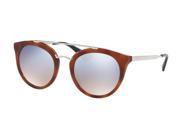 Prada 0PR 23SS Sun Full Rim Phantos Womens Sunglasses Size 52 Striped Brown Blue Mirror Silver