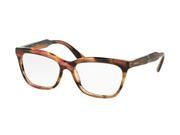 Prada 0PR 24SV Optical Full Rim Cat Eye Womens Sunglasses Size 53 Striped Brown Clear Lens