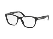 Prada 0PR 04TVF Optical Square Womens Sunglasses Size 54 Black Clear Lens