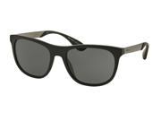 Prada 0PR 04SS Sun Full Rim Square Mens Sunglasses Size 57 Matte Black Grey