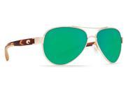 Costa Del Mar Loreto Rose Gold Square Sunglasses Green Lens 580P