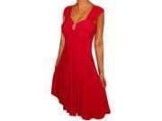 FunFash Womens Plus Size Empire Waist Red Dress