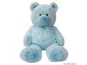 Joon Huge Teddy Bear With Ribbon Blue