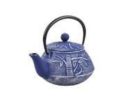 Spigo Yamanashi Cast Iron Enamel Infuser Teapot Blue 30 Ounces