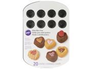 Wilton 2105 2588 Bite Sized 20 Cavity Heart Dessert Shell Pan