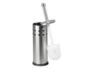 Home Basics Vented Stainless Steel Toilet Brush Holder Silver 4x14.5 Inches
